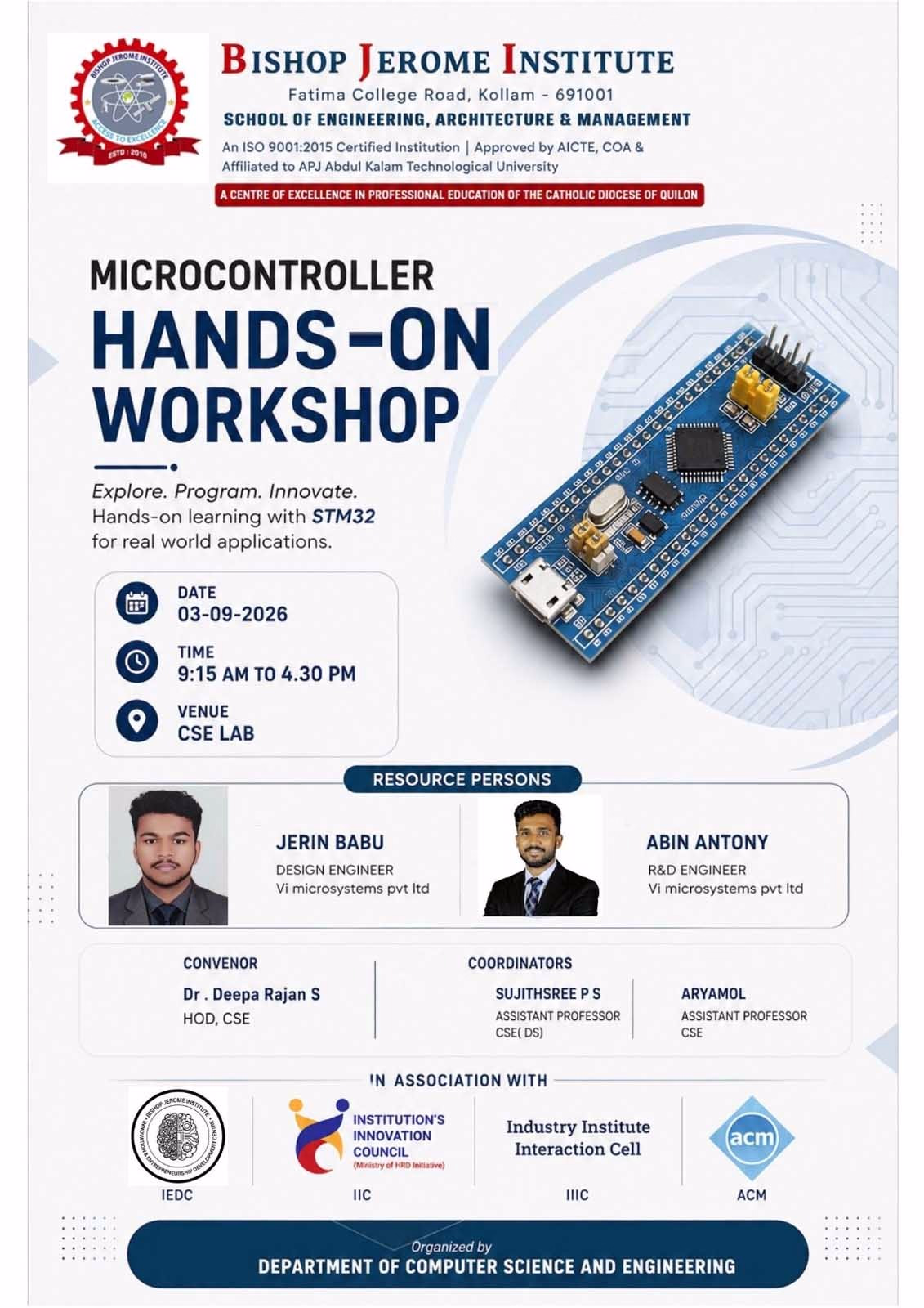 Hands-On Microcontroller Workshop with STM32 | Bishop Jerome Institute