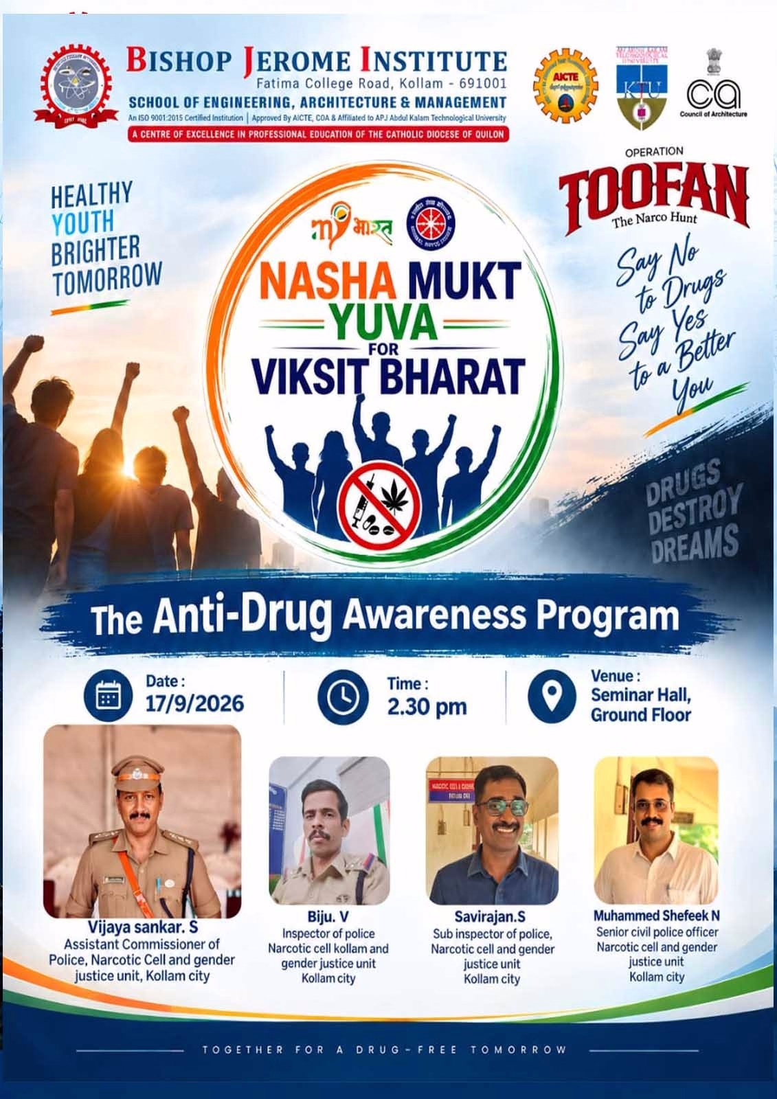 Empowering Youth: Bishop Jerome Institute Hosts - Nasha Mukt Yuva For Viksit Bharat - Anti-Drug Awareness Program