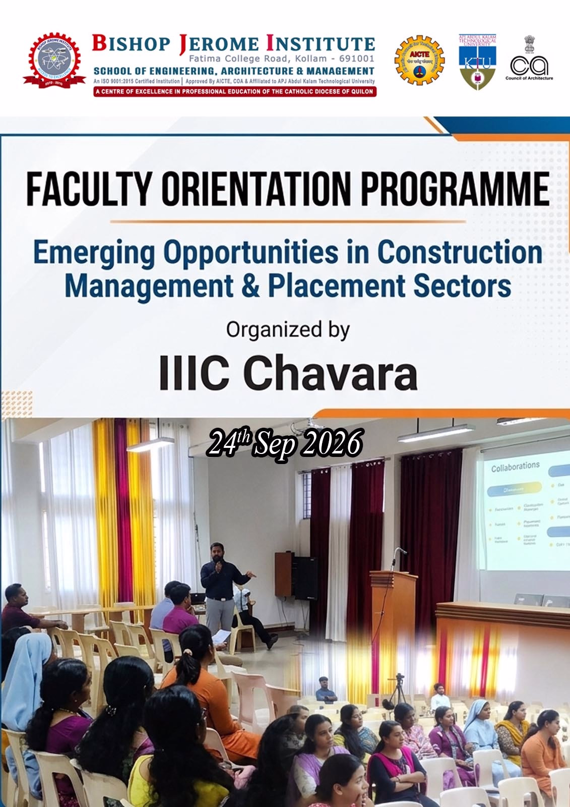 Empowering Educators: IIIC Chavara Conducts Impactful Faculty Orientation Programme on Construction Management & Placement Opportunities