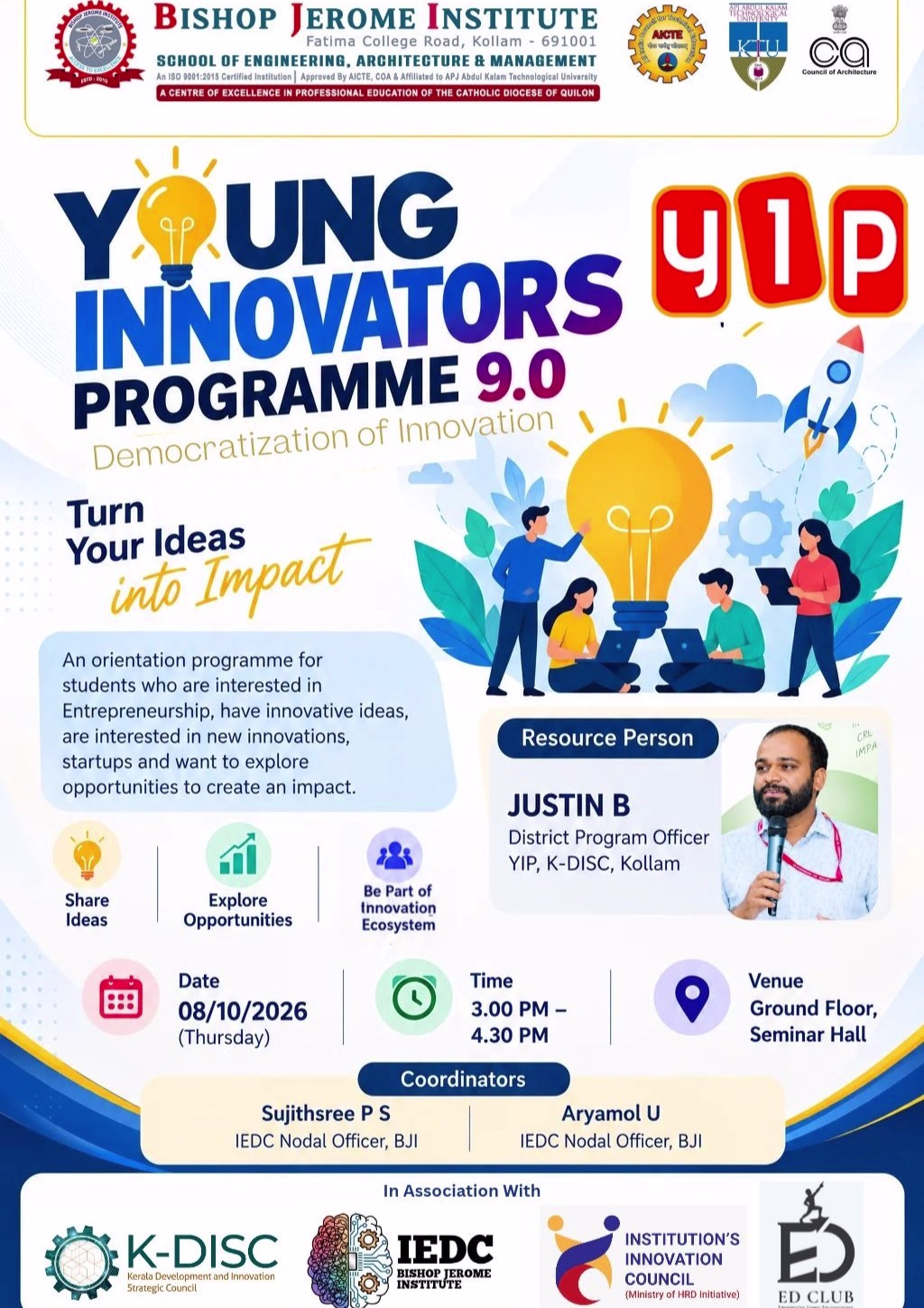 Turn Your Ideas into Impact: Bishop Jerome Institute Hosts Young Innovators Programme (YIP 9.0) Orientation