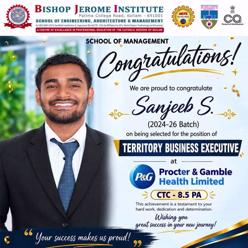 Congratulations Sanjeeb S. on Securing Placement at Procter & Gamble Health Limited!