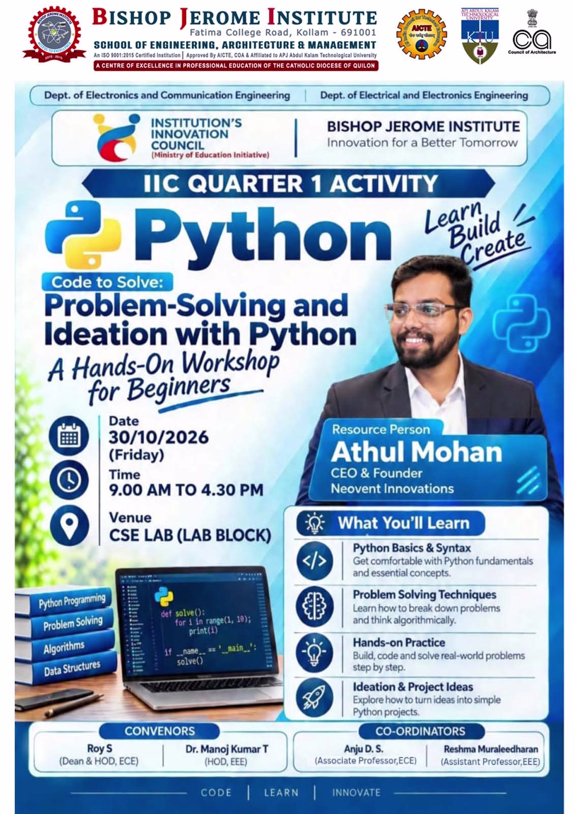 BJI Hosts -Code to Solve: Problem-Solving and Ideation with Python — A Hands-On Beginners Workshop