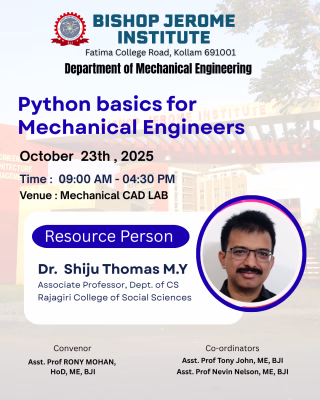 ONE-DAY WORKSHOP ON  “PYTHON BASICS FOR MECHANICAL ENGINEERS