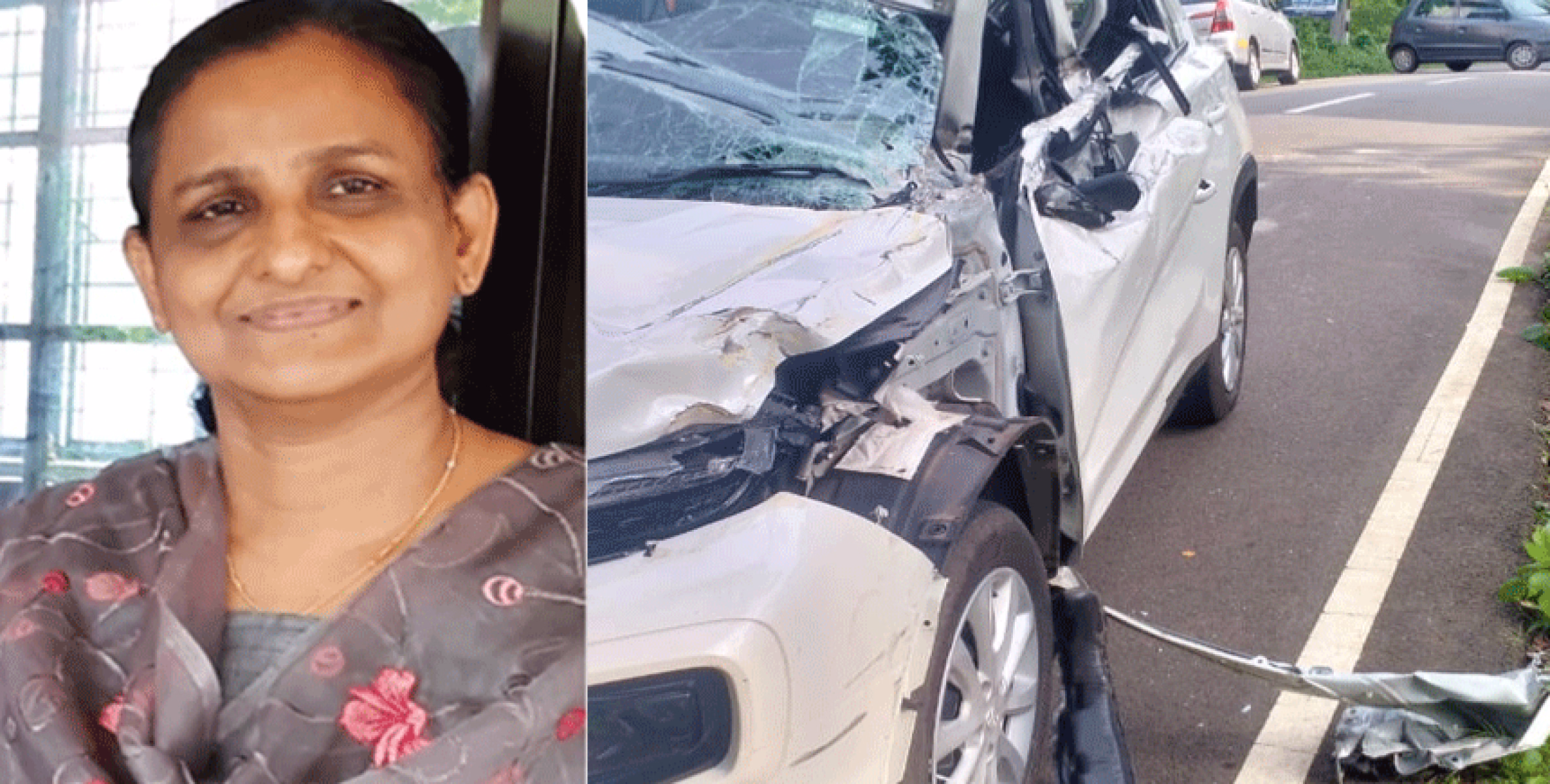 നിർത്തിയിട്ടിരുന്ന ലോറിയിൽ കാറിടിച്ച് അധ്യാപിക മരിച്ചു