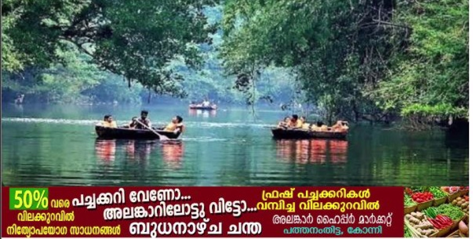 അടവിയിൽ വരുമാനപ്പെരുമഴ; കുട്ടവഞ്ചി സവാരിയിൽ റെക്കോർഡ് നേട്ടം